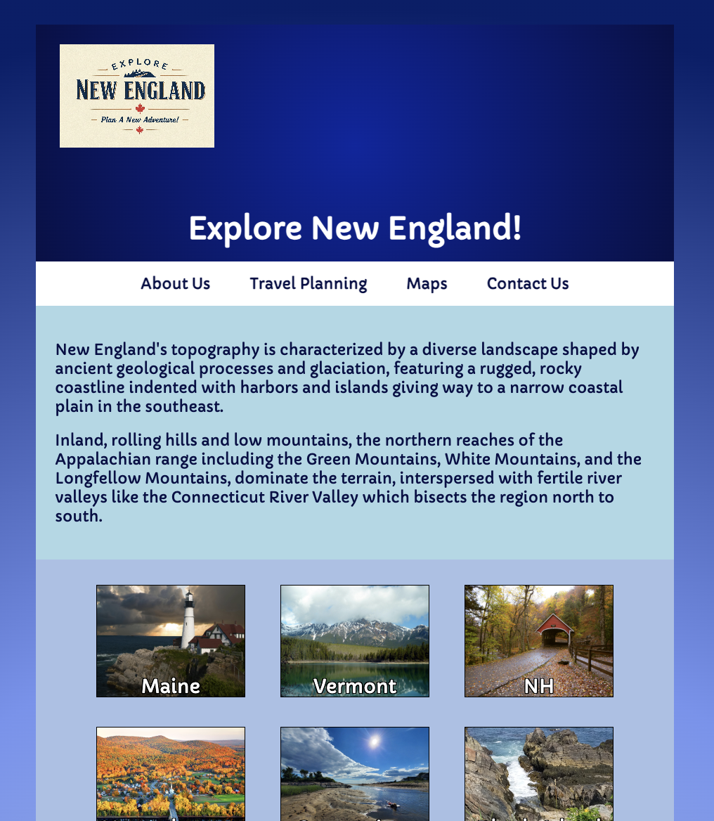 Screen shot of Business Page